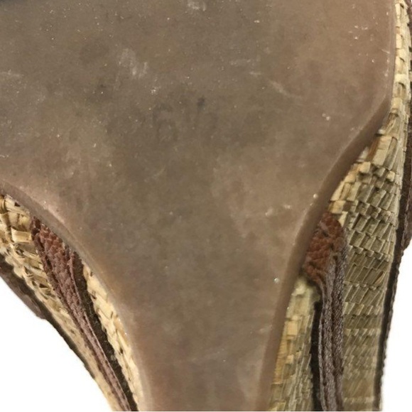 Alexander McQueen Elegant Brown Women\'s Espadrille Platform Wedge Sandals 36.5